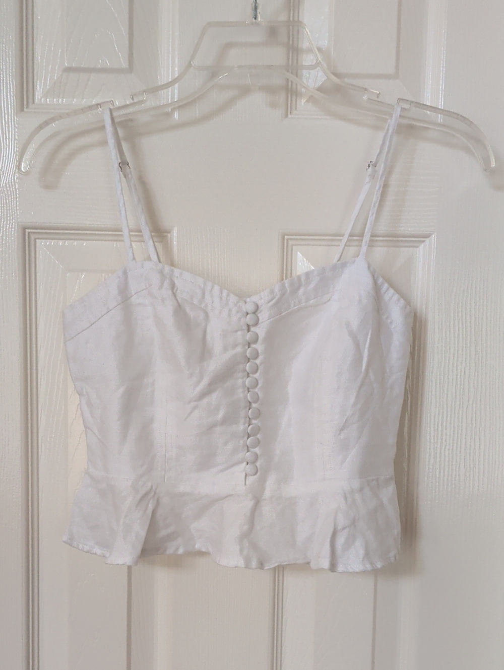 White Corset Peplum Tank